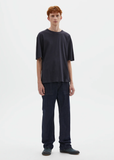 Cotton Linen Simple T-Shirt— Navy