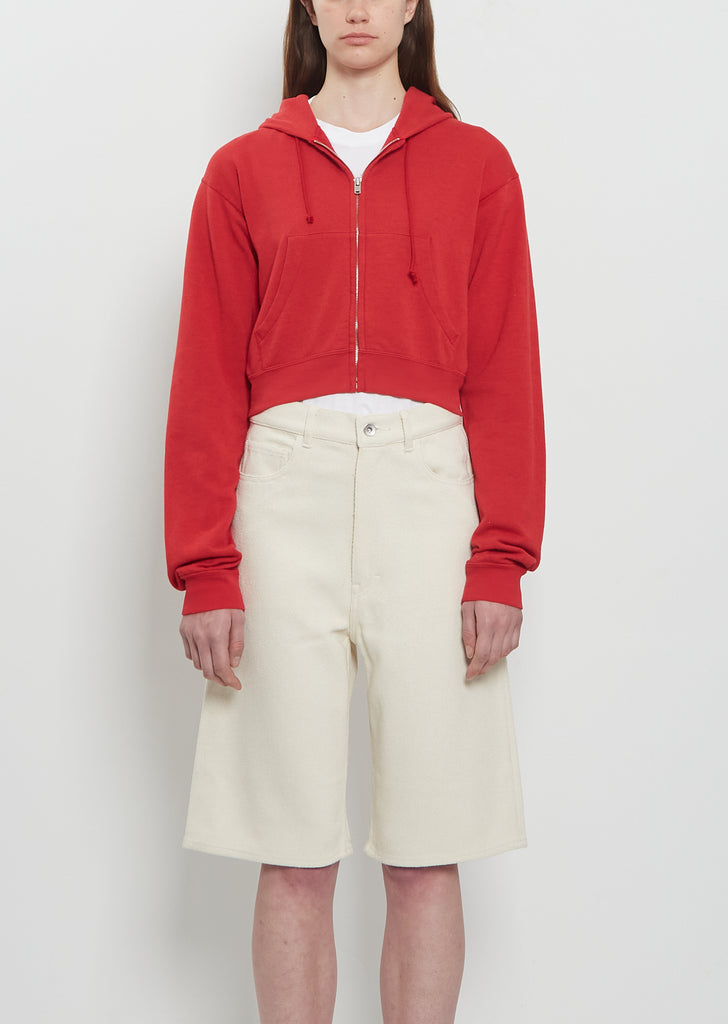 High Twist Light Sweat Zip Hoodie — Red