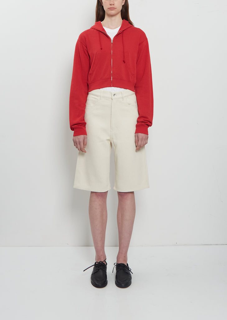 Silk Denim Wide Shorts