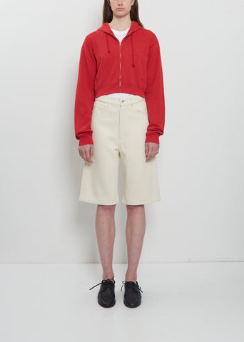 Silk Denim Wide Shorts