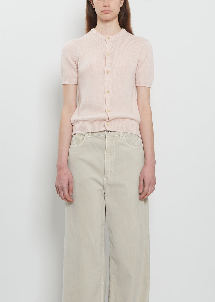 Summer Cashmere Half Sleeve Cardigan — Light Pink