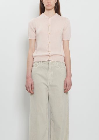 Summer Cashmere Half Sleeve Cardigan — Light Pink