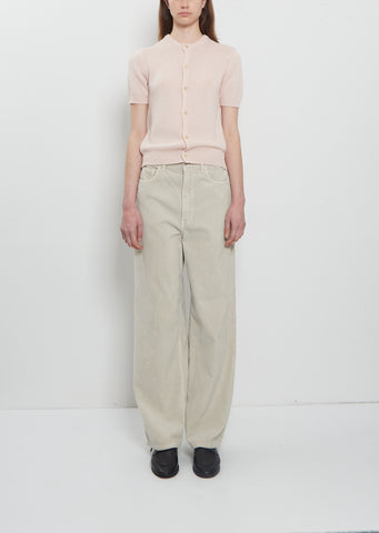 Finx Corduroy Wide Pants — White Khaki
