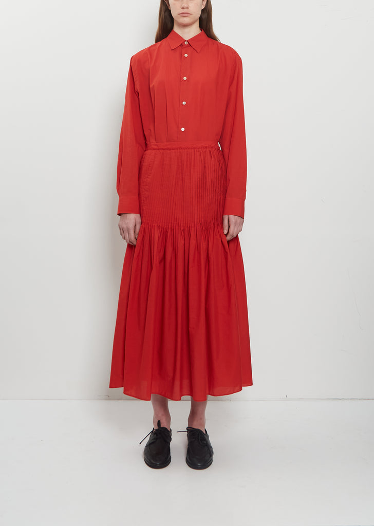 Super Fine Cotton Lawn Pin-Tuck Skirt