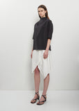 Soft Collar Silk Top — Black