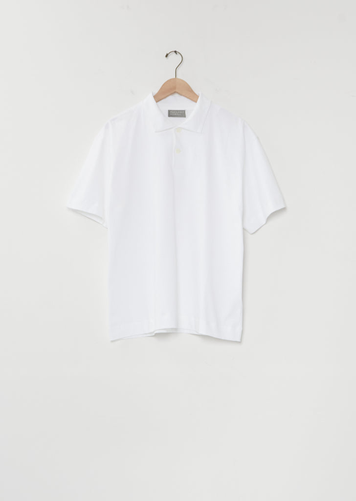 Short Sleeve Cotton Polo — White
