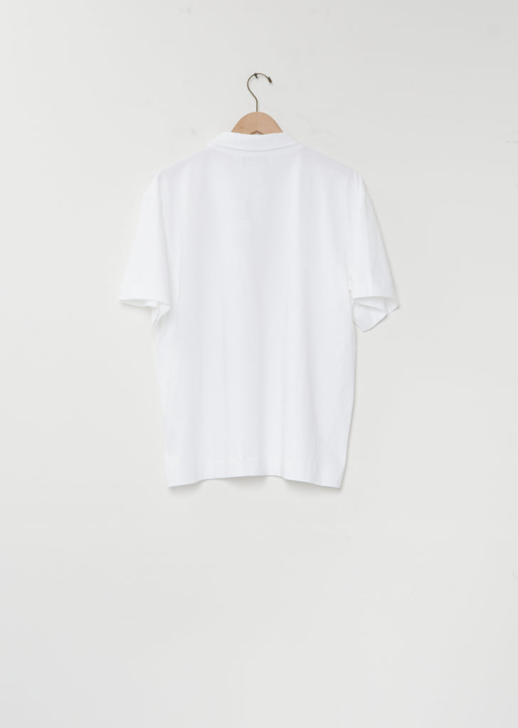 Short Sleeve Cotton Polo — White