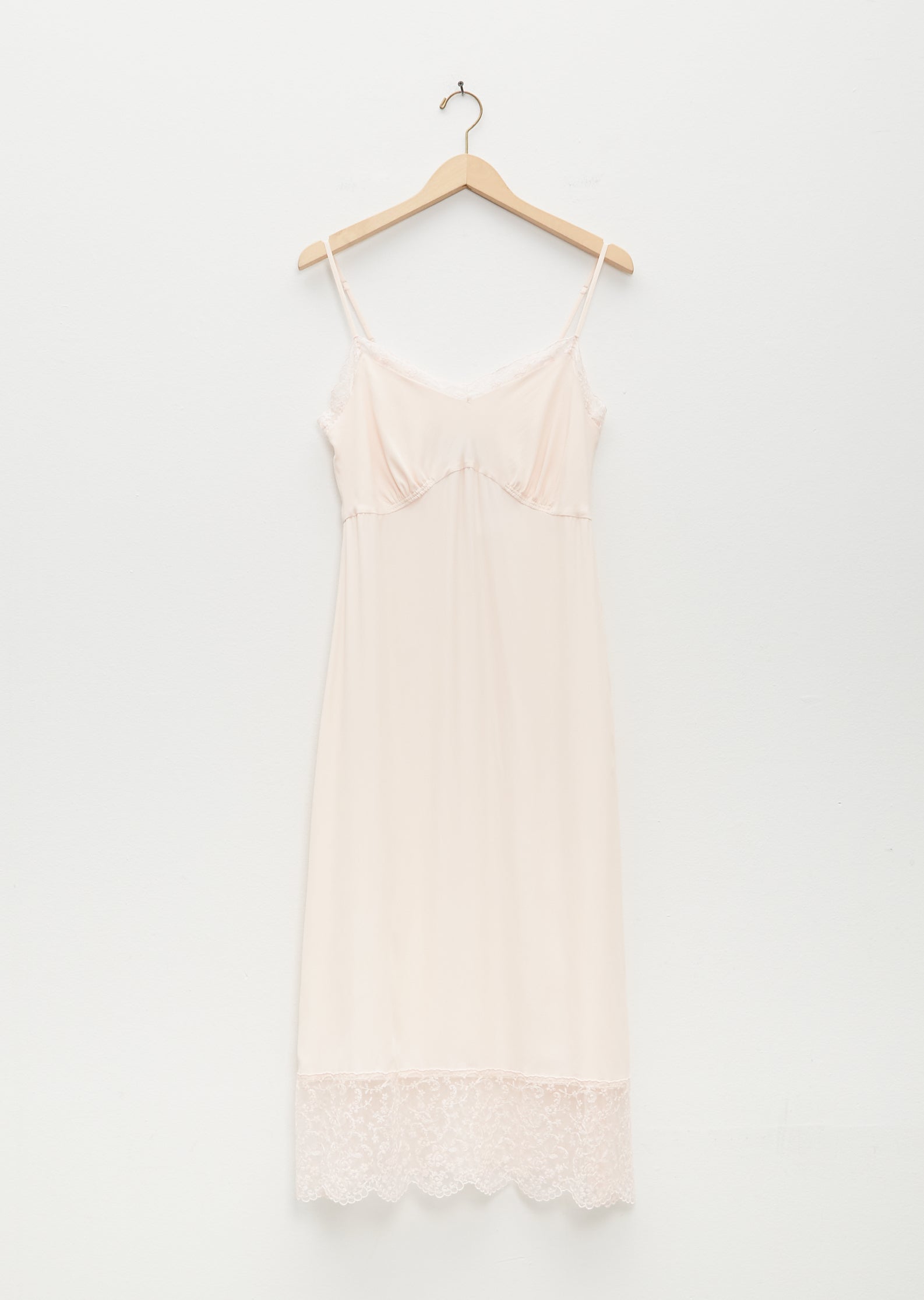 Slip Dress W/ Deep Lace Trim Pale Rose La Garonne Slip Dress W/ Deep Lace Trim Pale Rose La Garonne