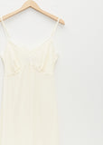 Slip Dress W/ Deep Lace Trim — Cream