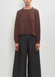 Linen Cashmere Silk Deep Raglan Easy Sweater — Chocolate