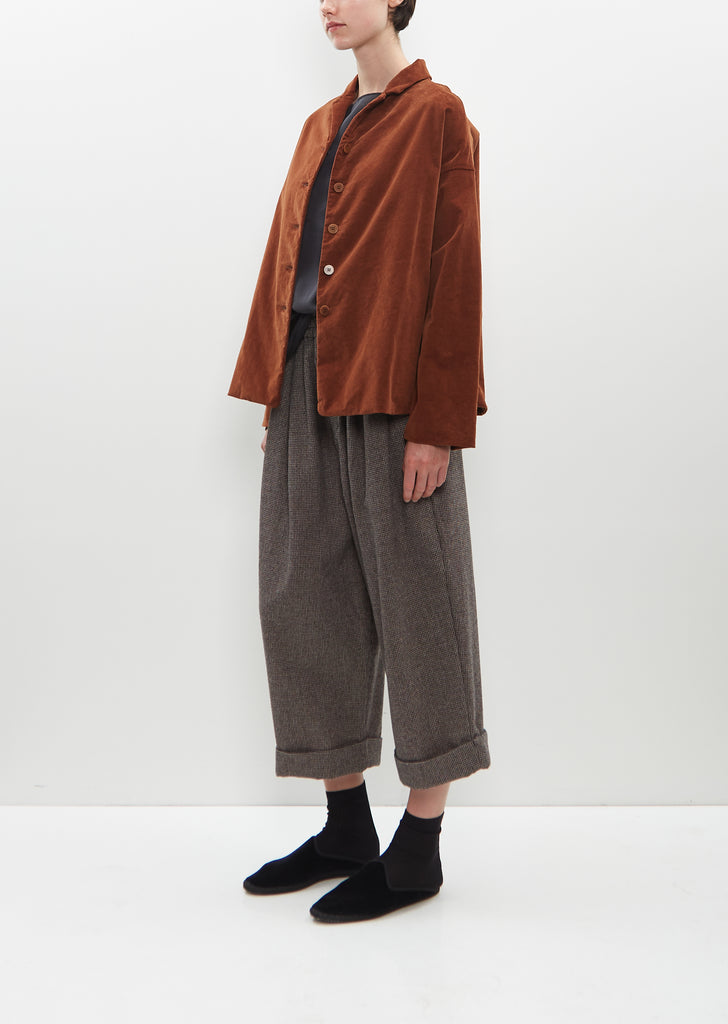 Velvet Loose Blazer — Rust