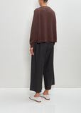 Linen Cashmere Silk Deep Raglan Easy Sweater — Chocolate