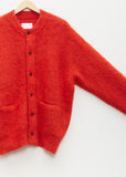 Kid Mohair Knit Cardigan — Pink Orange