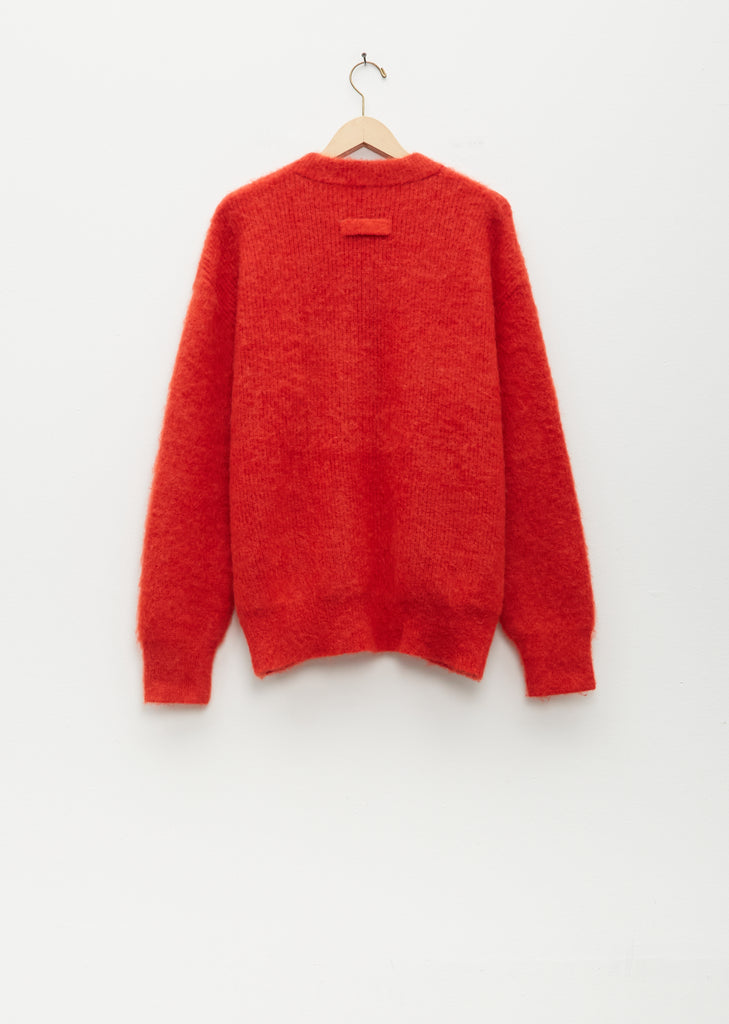 Kid Mohair Knit Cardigan — Pink Orange