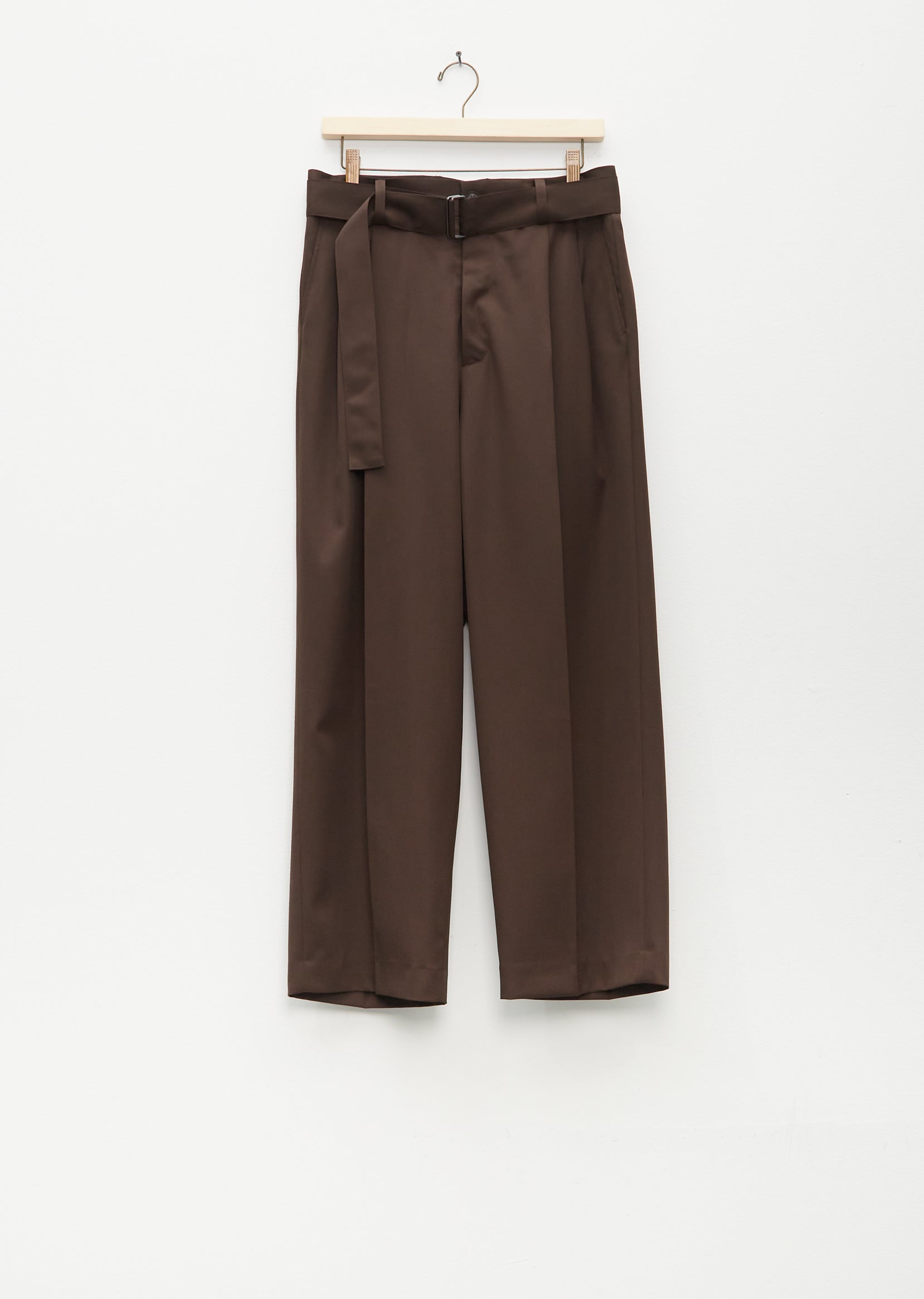 Belted Wide Straight Trousers – La Garçonne