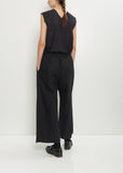 Deep Pockets Waxed Cotton Wide Leg Pants
