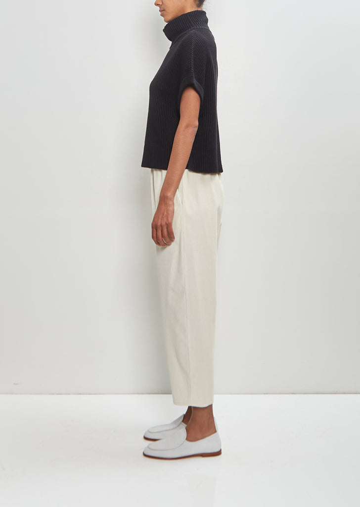 Cotton Silk Corduroy Carrot Pants — Ivory