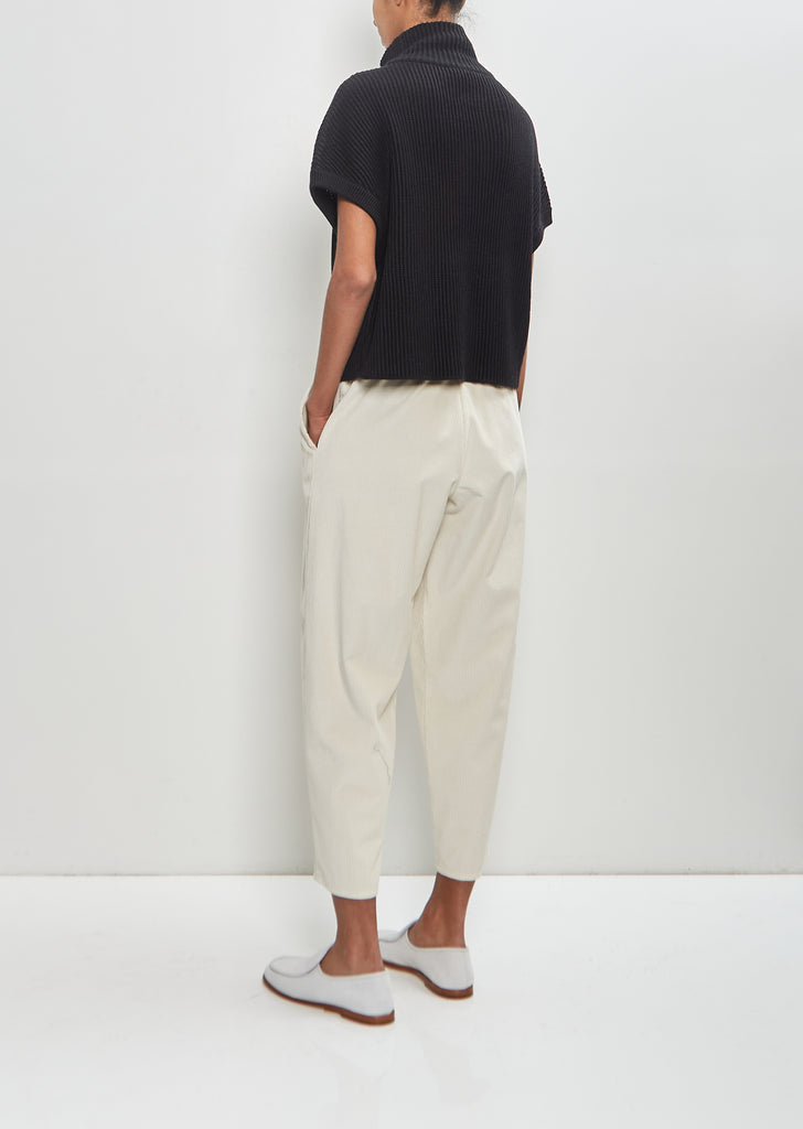 Cotton Silk Corduroy Carrot Pants — Ivory