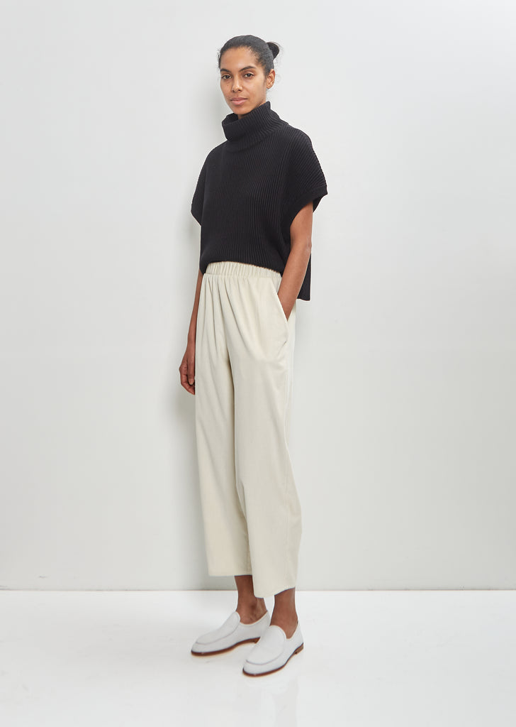 Cotton Silk Corduroy Carrot Pants — Ivory