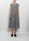 Linen Vichy Check Gathered Dress