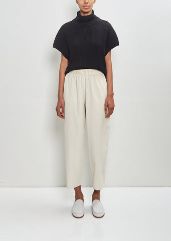 Cotton Silk Corduroy Carrot Pants — Ivory