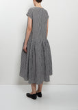 Linen Vichy Check Gathered Dress