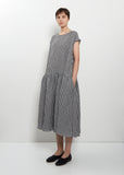 Linen Vichy Check Gathered Dress