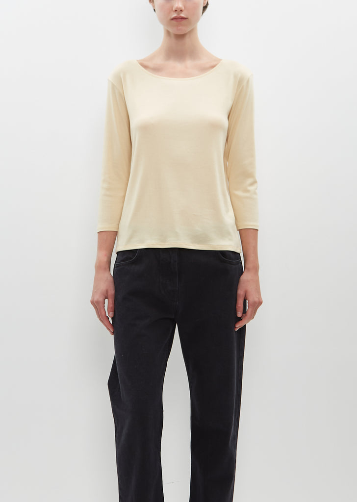 Didion Rib Tee — Pale Yellow