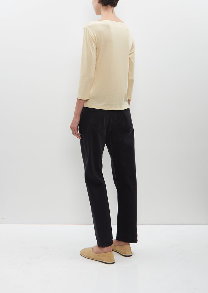 Didion Rib Tee — Pale Yellow