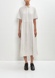 Cotton Linen Stripe Short Sleeve Dress