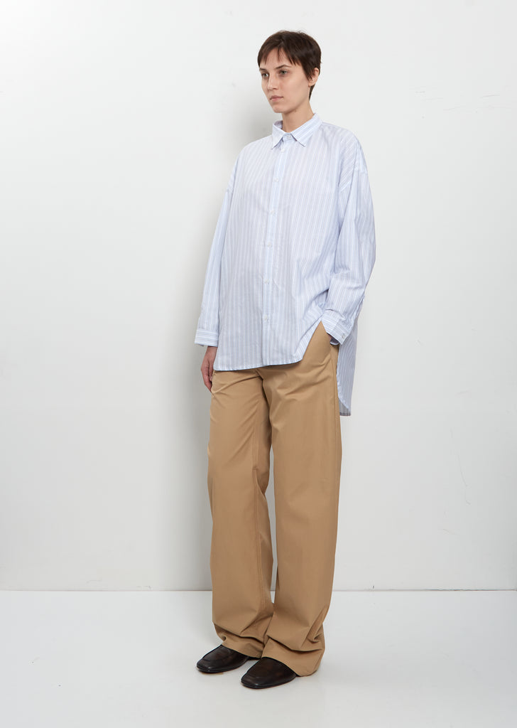 No. 5 Split Stripe Cotton Shirt