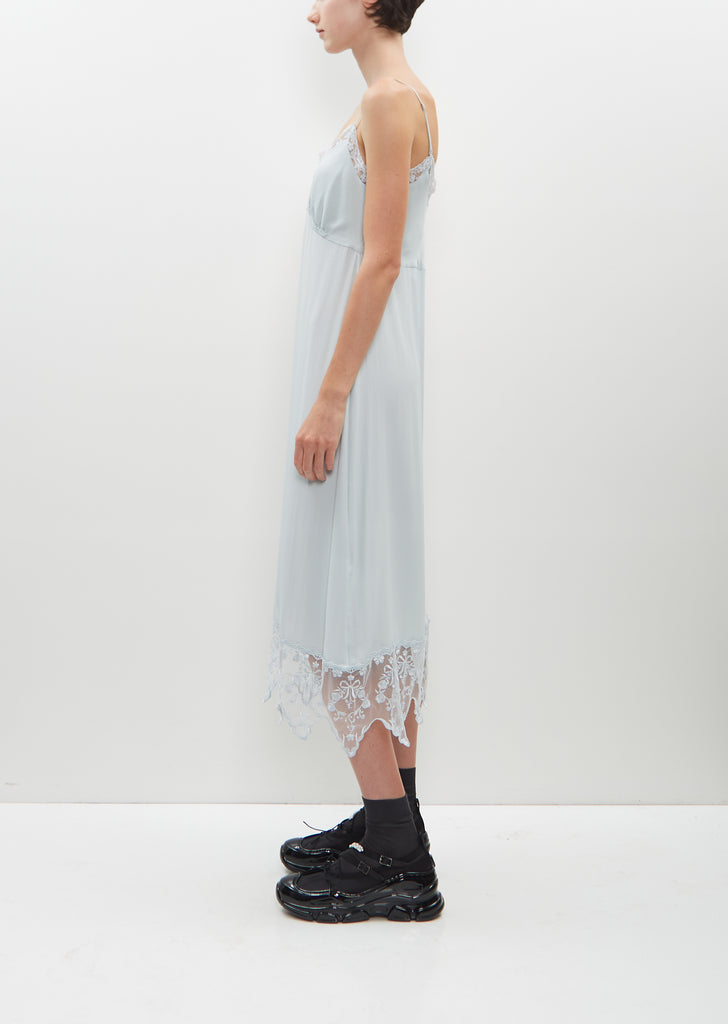 Lace Trim Slip Dress — Duck Egg