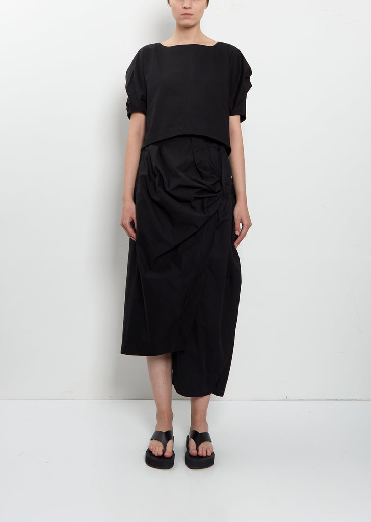 Cotton Blend Twisted Drape Pants