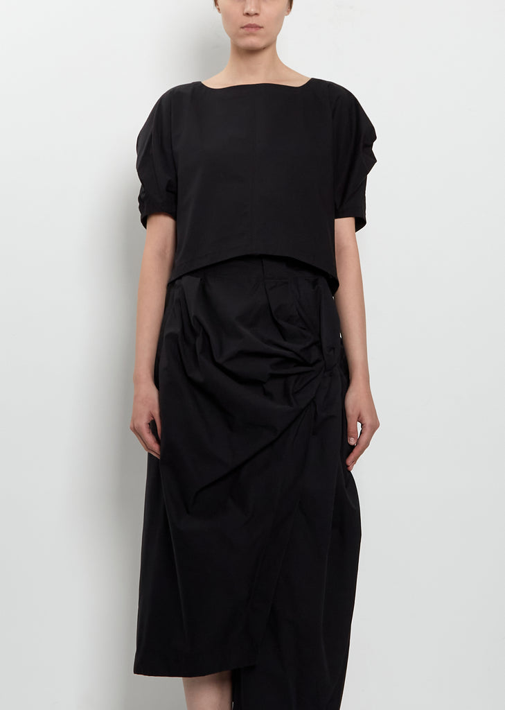 Cotton Blend Twisted Drape Top