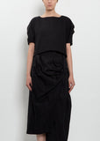 Cotton Blend Twisted Drape Top