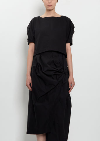Cotton Blend Twisted Drape Top