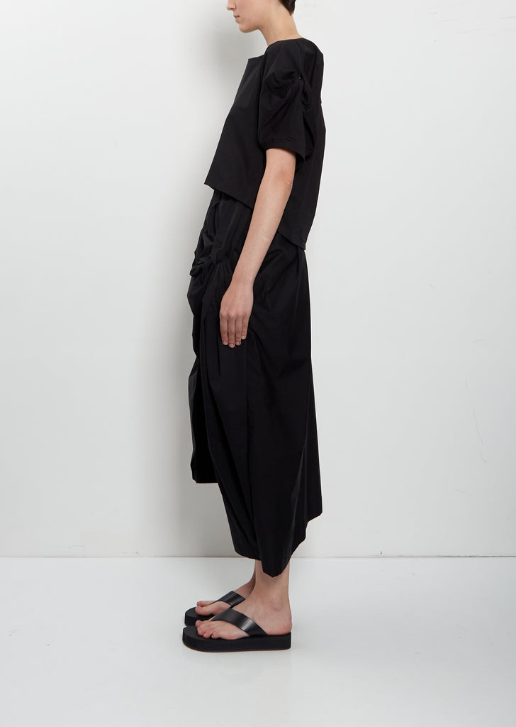 Cotton Blend Twisted Drape Top