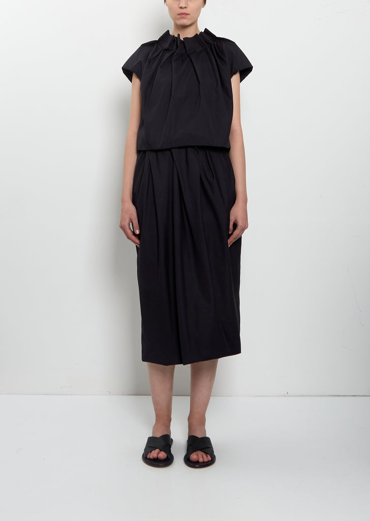 Pleated Waist Pencil Skirt