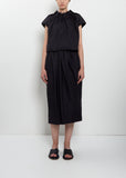 Pleated Waist Pencil Skirt — Black