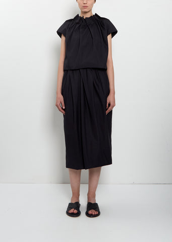 Pleated Waist Pencil Skirt