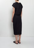 Gathered Cotton Tulip Top — Black