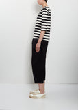 Cotton Striped Jersey 3/4 Sleeve Tee