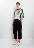 Cotton Striped Jersey 3/4 Sleeve Tee