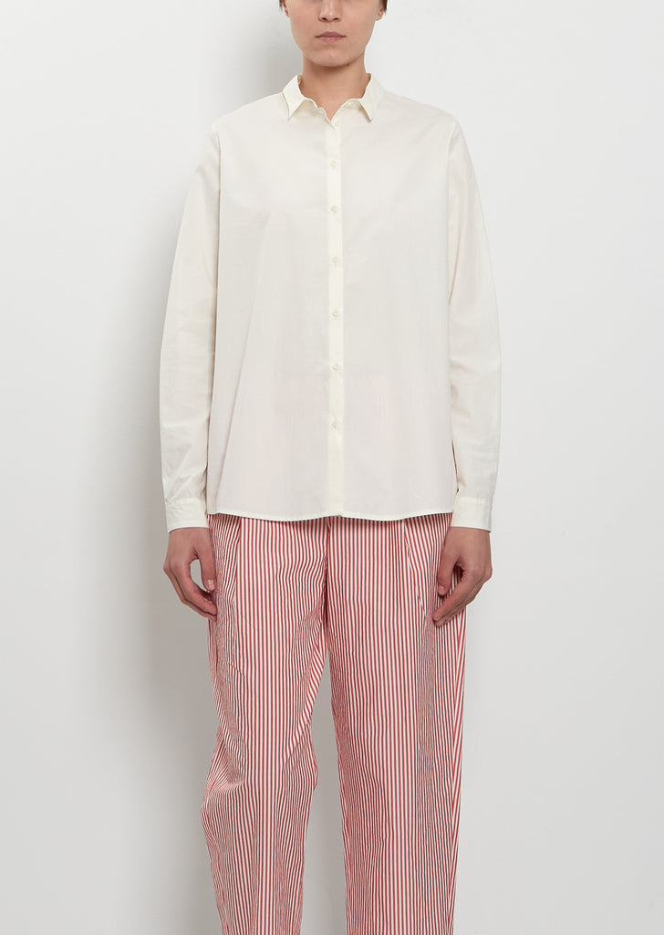 Mini Collar Cotton Shirt — Meringue