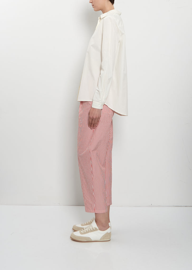 Mini Collar Cotton Shirt — Meringue