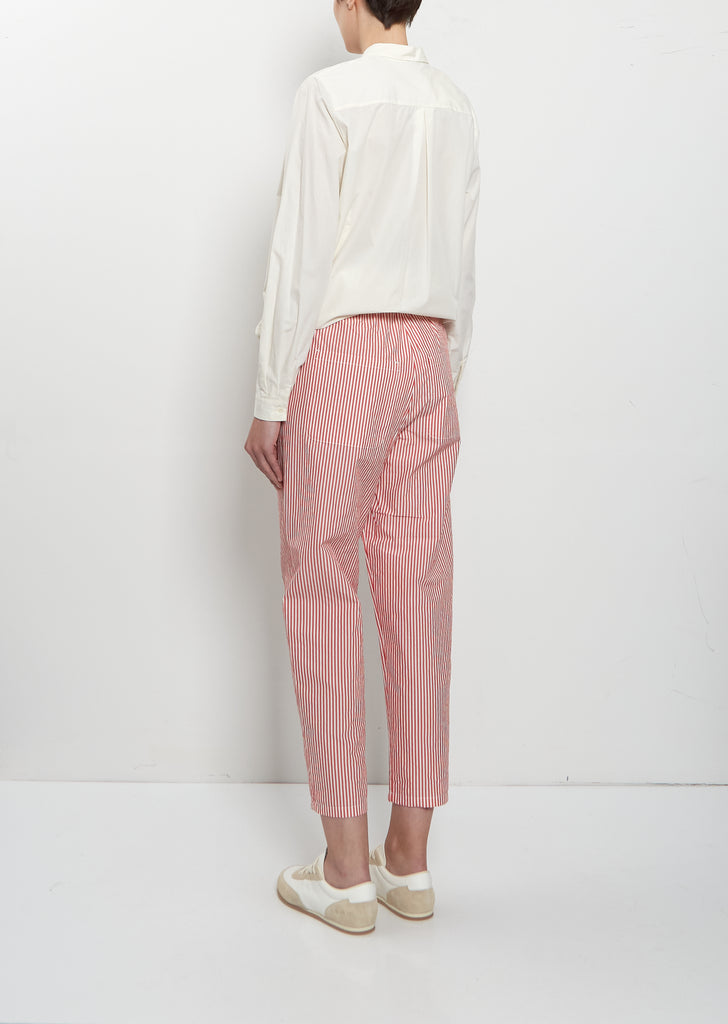 Striped Cotton Tapered Pants