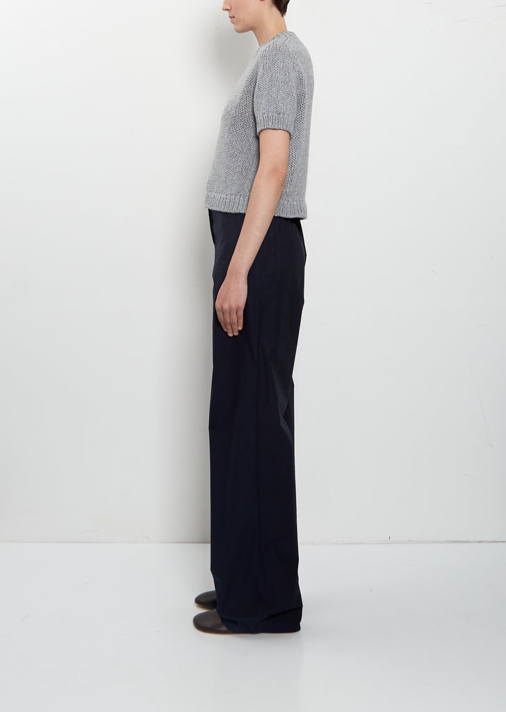 Peggy Short Sleeve Light Cashmere Sweater — Grey