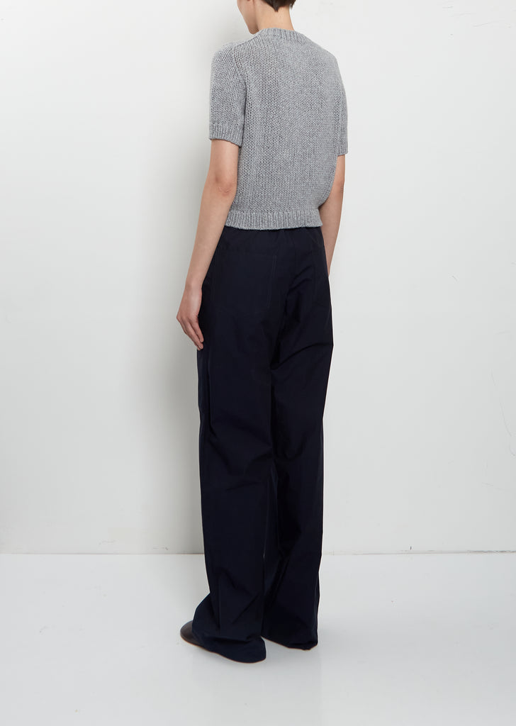 Peggy Short Sleeve Light Cashmere Sweater — Grey