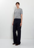 Peggy Short Sleeve Light Cashmere Sweater — Grey