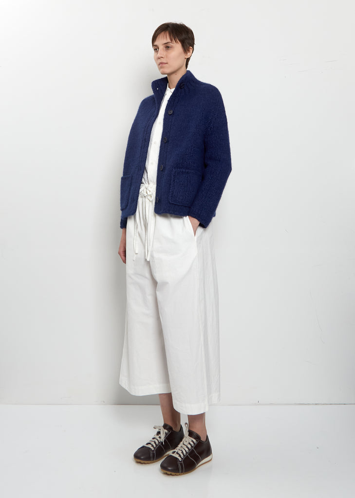 Pina Cashmere Silk Turtleneck Coat Jacket — Indigo Blue